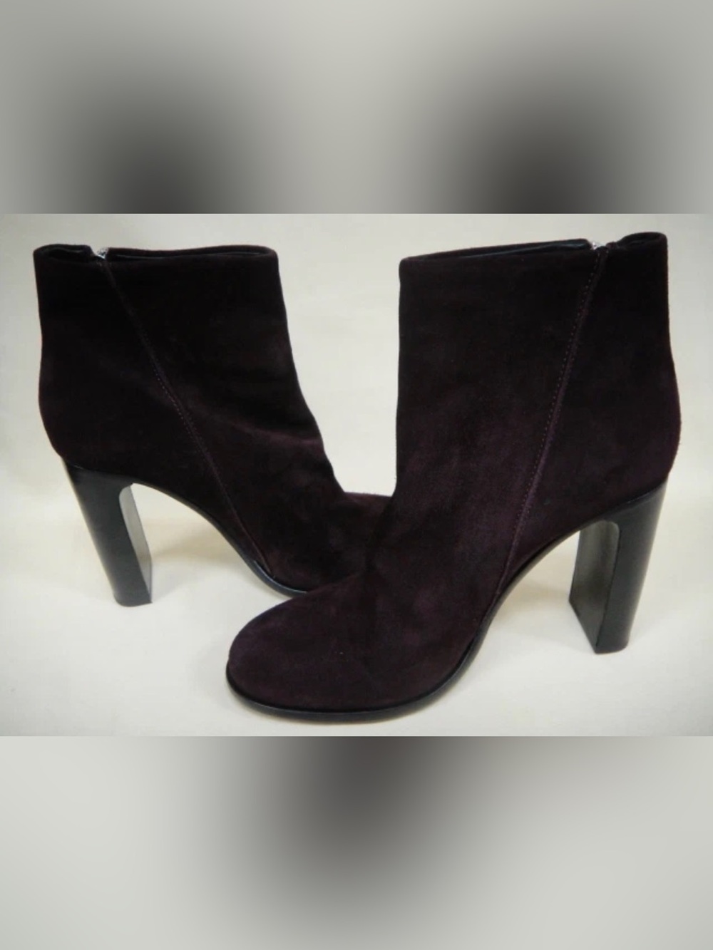 RAG & BONE AVERY High Block Heel Burgundy Suede Ankle BOOTS Sz 7 1/2